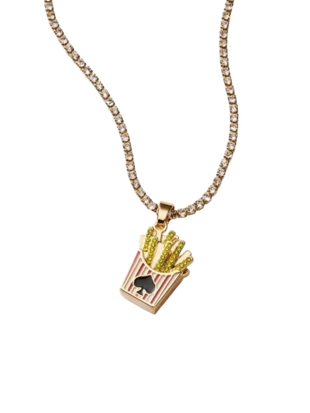 Kate Spade X Target New French Fry Charm Tennis Necklace in Gold Tone
